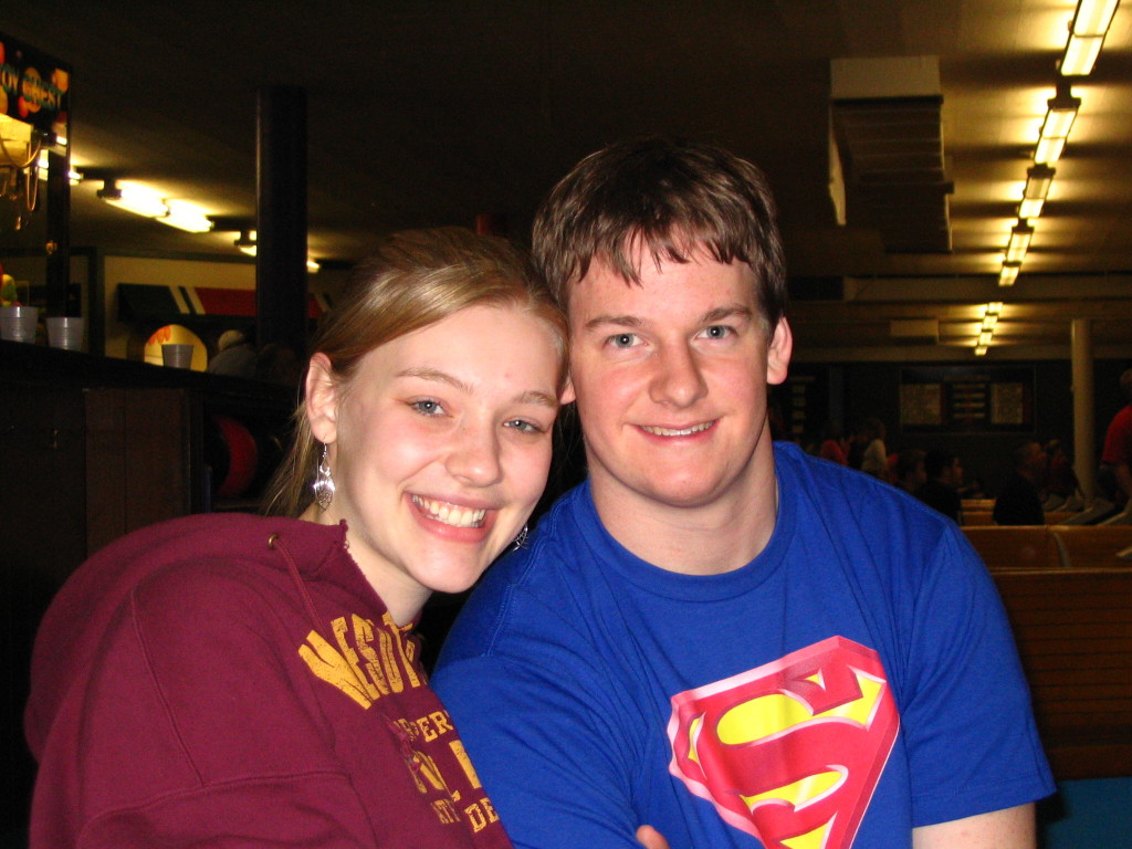 Ben and I during a serious game of bowling sophomore year of college.