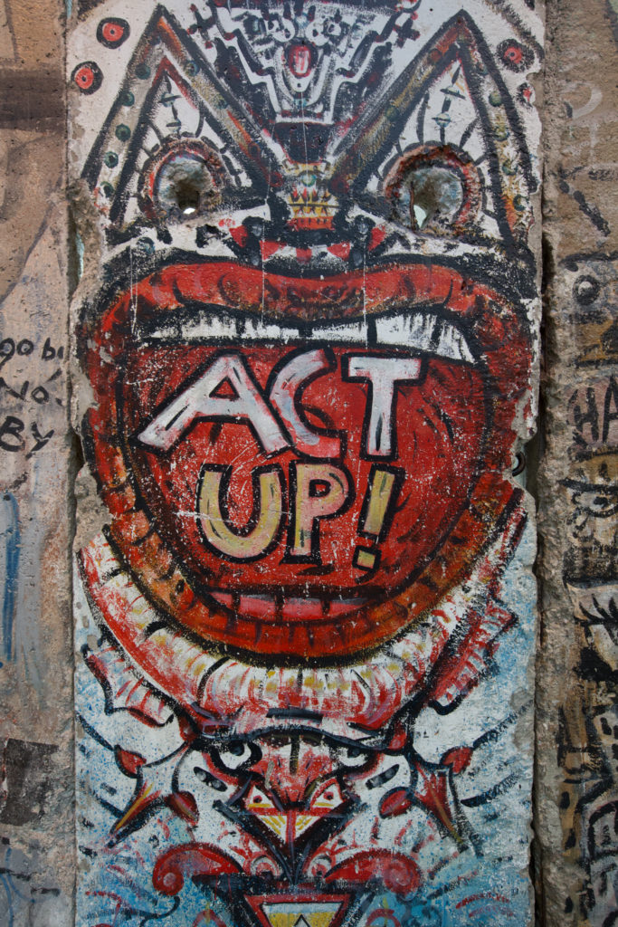 A close-up of some of the graffiti on the Berlin Wall.