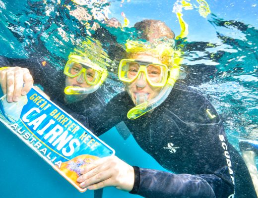 Learning to Scuba at the Great Barrier Reef in Australia.