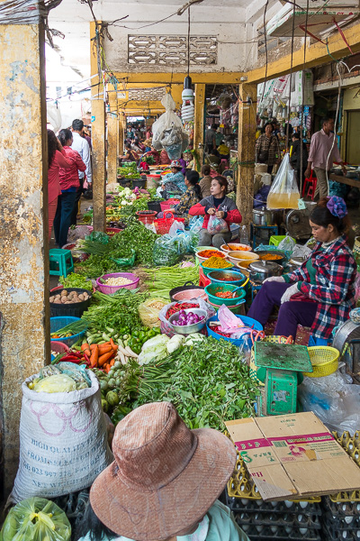 This market in Battambang, Cambodia showcases the colorful and fresh produce available at markets throughout Southeast Asia.