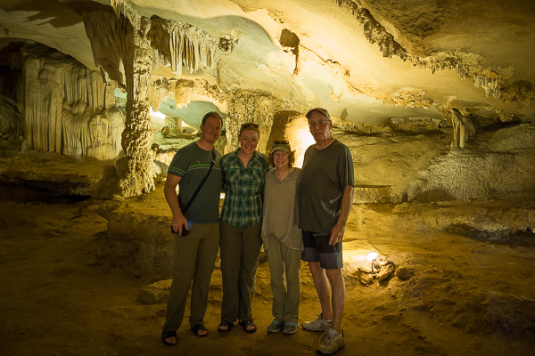 A family photo inside the cave. 