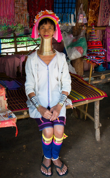 A woman from the Karen tribe at a community outside of Chiang Mai, Thailand.