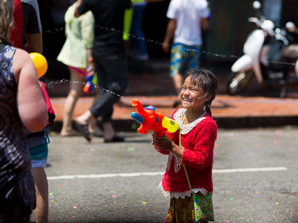 A little taste of Pimai, Laos' New Year. Waterfights for three straight days during the hottest part of the year are thought to wash away the bad from the previous year. 